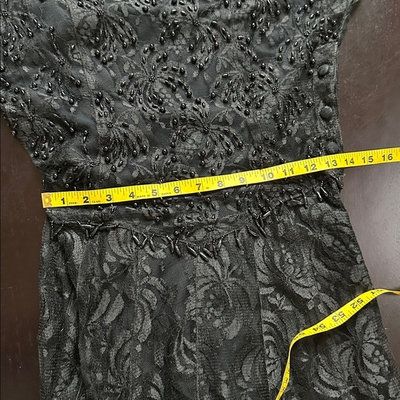 Vintage Jasmine by K.V.M Black Fit and Flare Lace And Beaded Maxi Dress - Picture 9 of 11